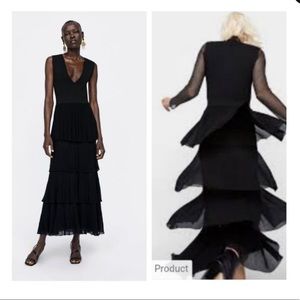 ZARA Black Knit Maxi Dress - Size Small - Brand New Never Worn